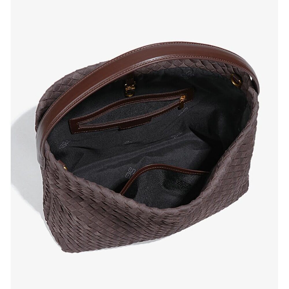 4250 Woven Bags Slouchy Woven Suede Tote Bag Trendy Suede Hobo Purse - Picture 3 of 7